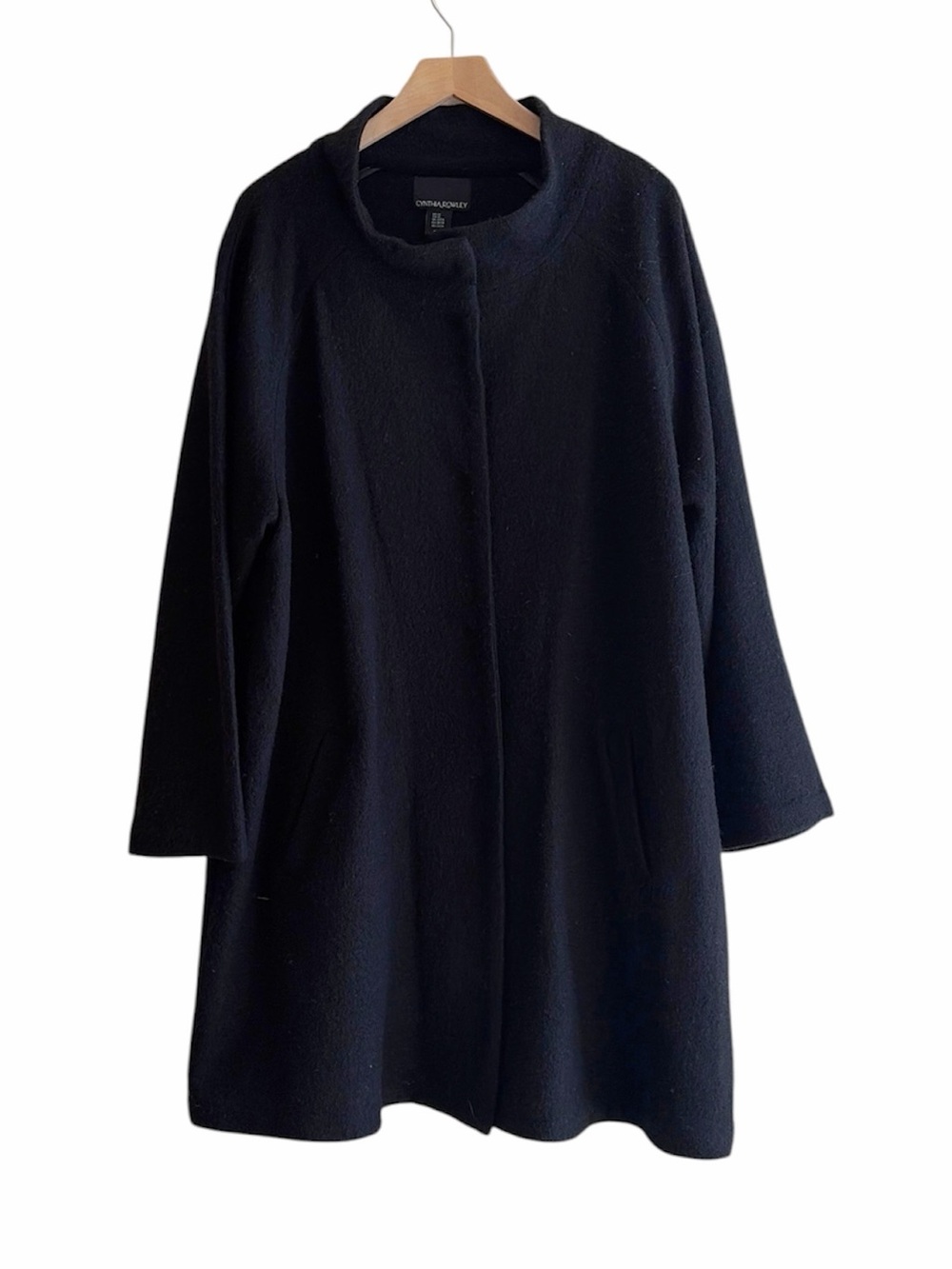 Cynthia Rowley wool black 3/4 length coat size 2X XXL